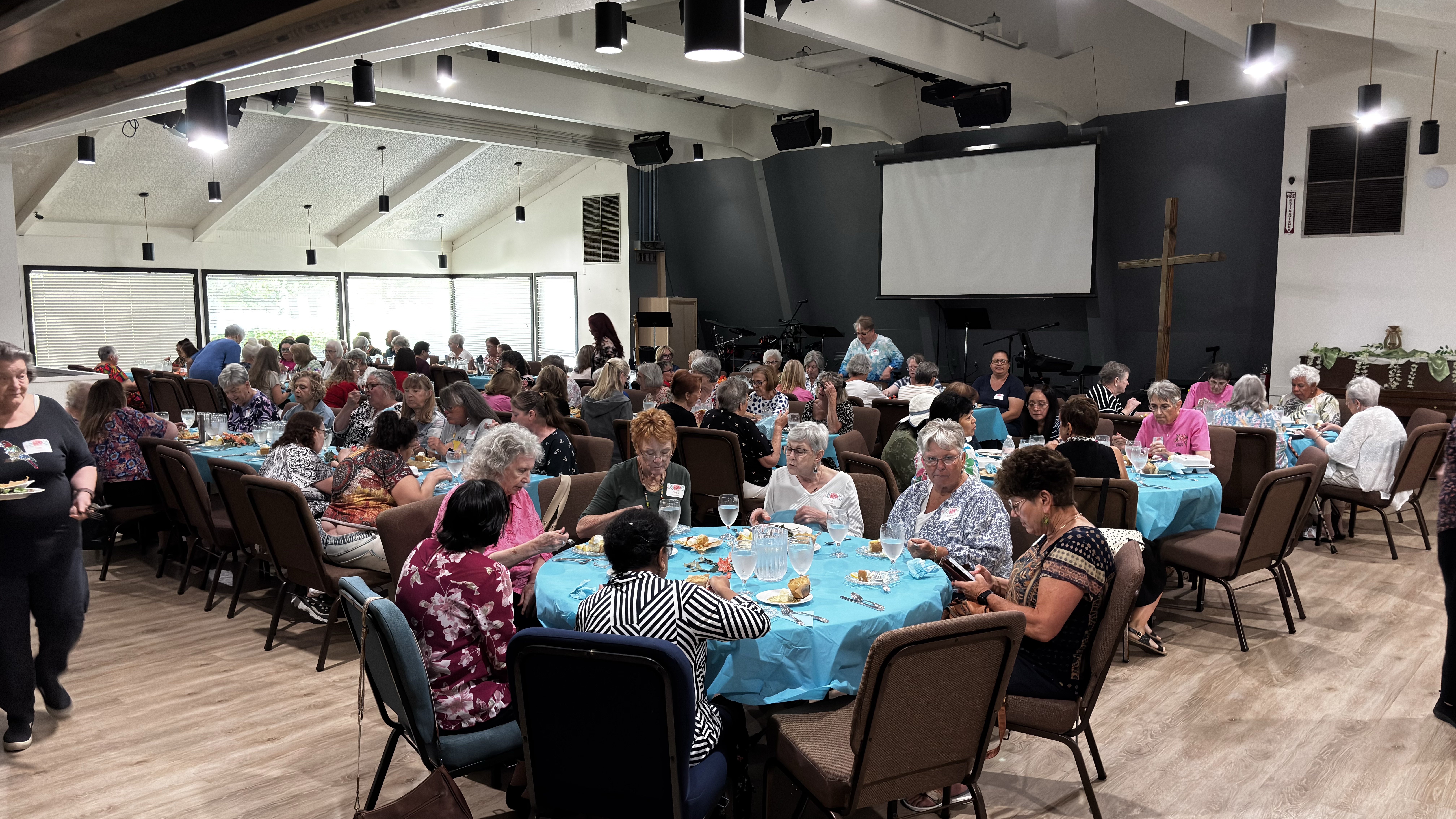Women connecting over refreshments