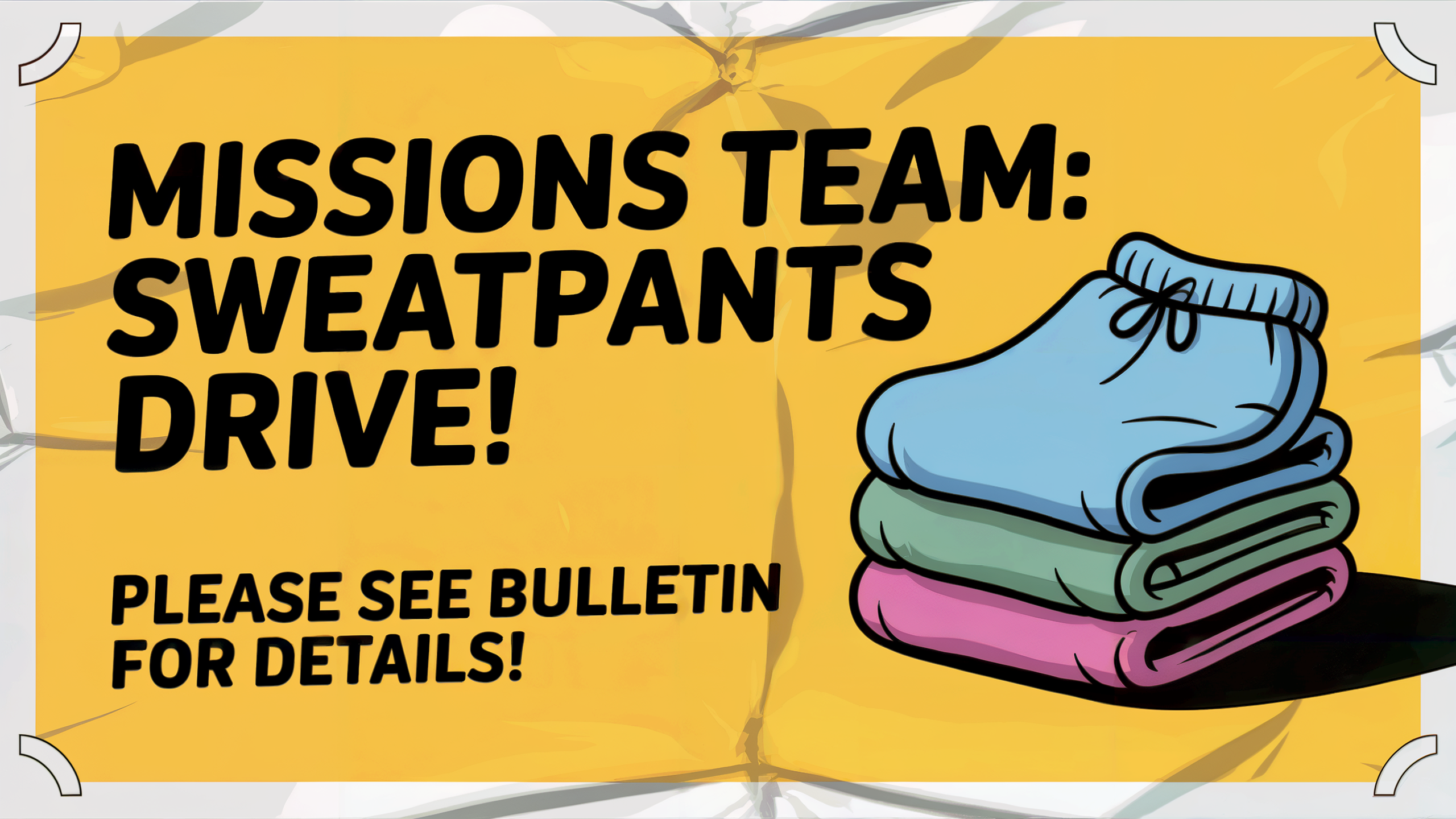 Sweatpants drive information